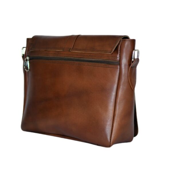 Baggler Chrome Leather Messenger Bag - Image 3