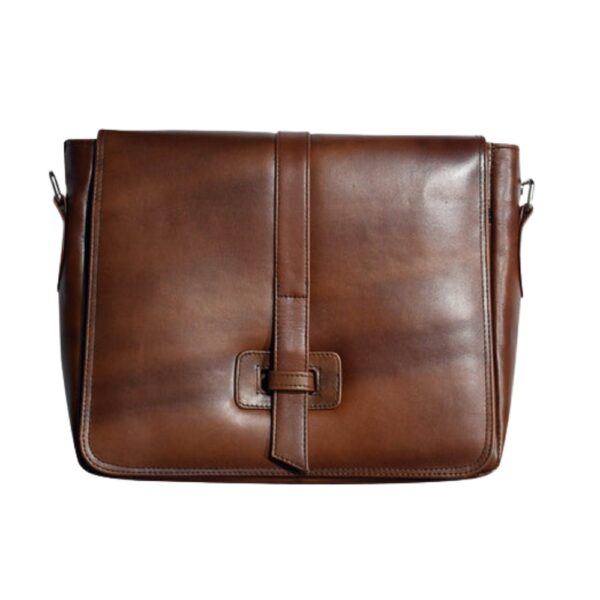 Baggler Chrome Leather Messenger Bag - Image 2