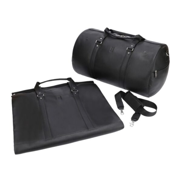 Baggler Leather Duffle Bag with Detachable Suit Carrier - Image 2